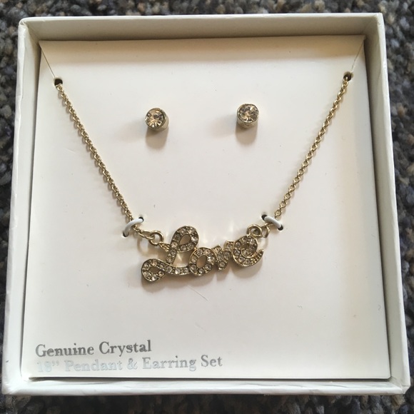 Jewelry - NWT “Love” Necklace and Earring Box Set